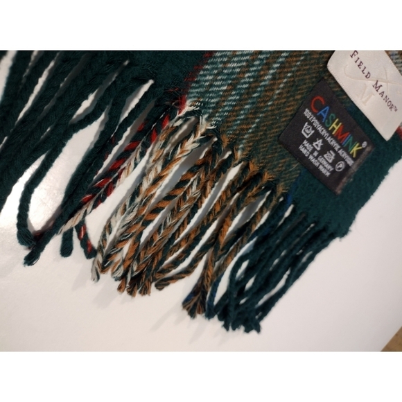 Field Manor Cashmink plaid fringed scarf - Picture 7 of 11